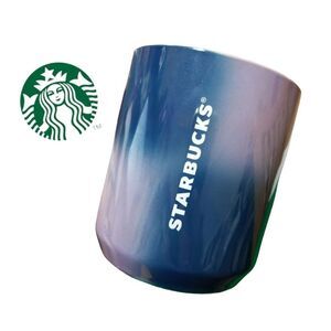 Starbucks small ceramic cup blue purple metallic ombré winter 2022 no lid